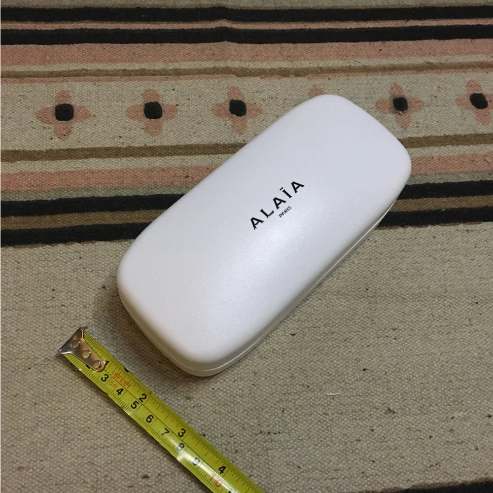 Alaia white & black eyeglass sunglasses case with cleaning polishing towel